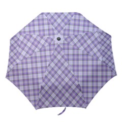 Purple Plaid Tartan 2 Diagonal Folding Umbrellas by dressshop