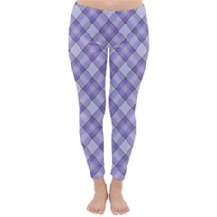 Purple Plaid Tartan 2 Diagonal Classic Winter Leggings by dressshop