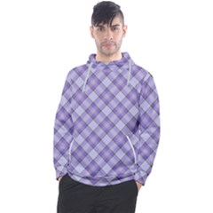 Purple Plaid Tartan 2 Diagonal Men s Pullover Hoodie by dressshop