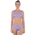 Purple Plaid Tartan 2 Diagonal Criss Cross Bikini Set View1