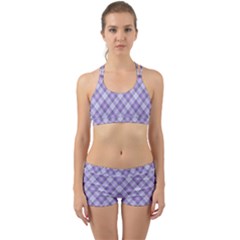 Purple Plaid Tartan 2 Diagonal Back Web Gym Set by dressshop