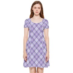 Purple Plaid Tartan 2 Diagonal Inside Out Cap Sleeve Dress by dressshop