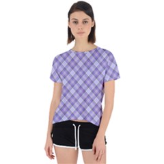 Purple Plaid Tartan 2 Diagonal Open Back Sport T-shirt by dressshop