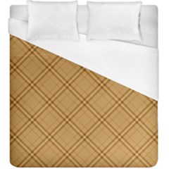 Autumn Fall Plaid Tartan 1 Diagonal Duvet Cover (king Size) by dressshop