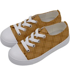 Autumn Fall Plaid Tartan 1 Diagonal Kids  Low Top Canvas Sneakers by dressshop