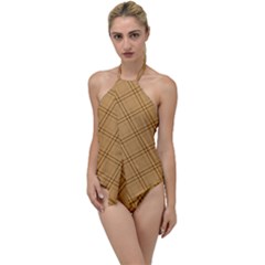 Autumn Fall Plaid Tartan 1 Diagonal Go With The Flow One Piece Swimsuit by dressshop