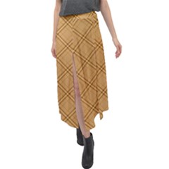 Autumn Fall Plaid Tartan 1 Diagonal Velour Split Maxi Skirt by dressshop