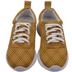 Autumn Fall Plaid Tartan 1 Diagonal Kids Athletic Shoes by dressshop