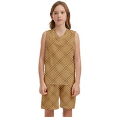 Autumn Fall Plaid Tartan 1 Diagonal Kids  Basketball Mesh Set by dressshop