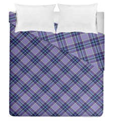 Purple Plaid Tartan 1 Diagonal Duvet Cover Double Side (queen Size) by dressshop