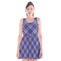 Purple Plaid Tartan 1 Diagonal Scoop Neck Skater Dress View1