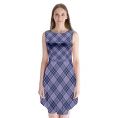 Purple Plaid Tartan 1 Diagonal Sleeveless Chiffon Dress   by dressshop