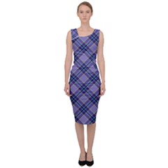 Purple Plaid Tartan 1 Diagonal Sleeveless Pencil Dress by dressshop