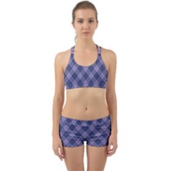 Purple Plaid Tartan 1 Diagonal Back Web Gym Set by dressshop