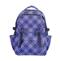 Purple Plaid Tartan 1 Diagonal Carry-on Double Buckle Travel Backpack by dressshop