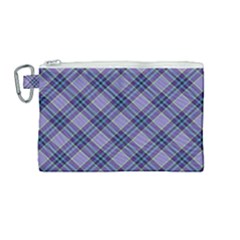 Purple Plaid Tartan 1 Diagonal Canvas Cosmetic Bag (medium) by dressshop