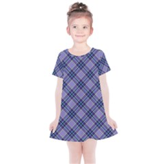 Purple Plaid Tartan 1 Diagonal Kids  Simple Cotton Dress by dressshop