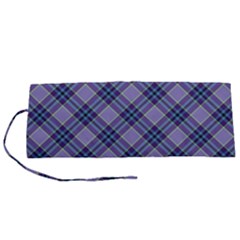 Purple Plaid Tartan 1 Diagonal Roll Up Canvas Pencil Holder (s) by dressshop