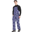 Purple Plaid Tartan 1 Diagonal Men s Side Zip Front Pouch Ski And Snowboard Bib Pants	 View2