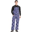 Purple Plaid Tartan 1 Diagonal Men s Side Zip Front Pouch Ski And Snowboard Bib Pants	 View3