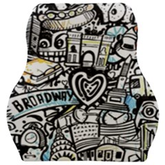 Doodle New York City Nyc Car Seat Velour Cushion  by Salmanaz77