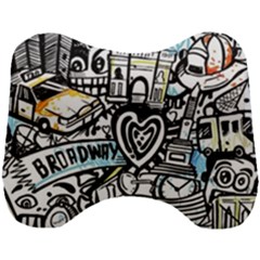 Doodle New York City Nyc Head Support Cushion by Salmanaz77