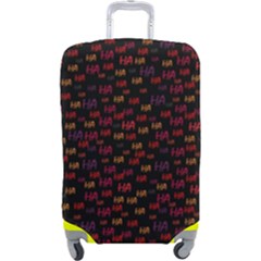 Pattern Ha Ha Ha  Abstract Black Dark Doodle Hahaha Pattern Physco Luggage Cover (large) by Salmanaz77