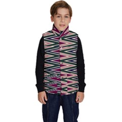 Pattern Zigzag Stripe Design Kid s Button Up Puffer Vest by Maspions