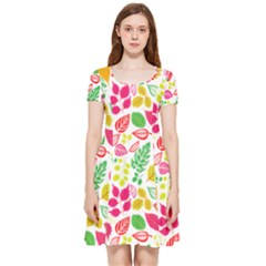 Leaves Pattern Seamless Texture Inside Out Cap Sleeve Dress by Maspions