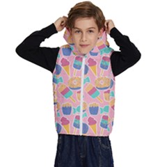 Ice Cream Donut Sweets Candie Kids  Stylish Hooded Puffer Vest by Apenda