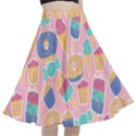 Ice Cream Donut Sweets Candie A-Line Full Circle Midi Skirt With Pocket View1