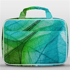 Texture Green Leaf Abstraction 3d Travel Toiletry Bag With Hanging Hook by Salmanaz77