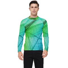 Texture Green Leaf Abstraction 3d Men s Long Sleeve Rash Guard by Salmanaz77