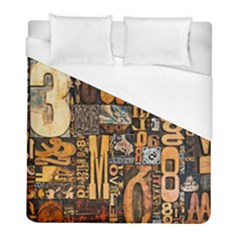 3d Letters Macro Wooden Letters Letters Textures Duvet Cover (full/ Double Size) by Salmanaz77