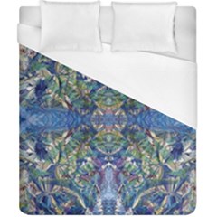 Blue Arabesque Duvet Cover (california King Size) by kaleidomarblingart