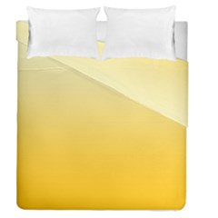 Cream Yellow To Amber Orange Linear Gradient Duvet Cover Double Side (queen Size) by GradientsOmbre