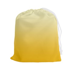 Cream Yellow To Amber Orange Linear Gradient Drawstring Pouch (2xl) by GradientsOmbre