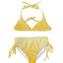 Cream Yellow To Amber Orange Linear Gradient Kids  Classic Bikini Set View1