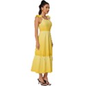 Cream Yellow To Amber Orange Linear Gradient Tie-Strap Tiered Midi Chiffon Dress View3