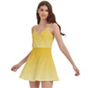 Amber Orange To Cream Yellow Linear Gradient Body Wrap Sleeveless V-Neck Mini Dress View2