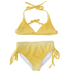 Cream Yellow To Amber Orange Bilinear Gradient Kids  Classic Bikini Set by GradientsOmbre