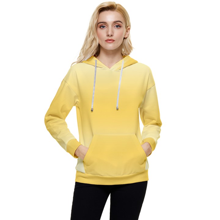 Cream Yellow To Amber Orange Bilinear Gradient Women s Lightweight Drawstring Hoodie