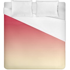 Crimson Red To Cream Yellow Linear Gradient Duvet Cover (king Size) by GradientsOmbre