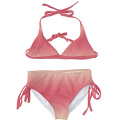 Cream Yellow To Crimson Red Bilinear Gradient Kids  Classic Bikini Set by GradientsOmbre