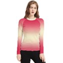 Crimson Red To Cream Yellow Bilinear Gradient Women s Long Sleeve Rash Guard View1