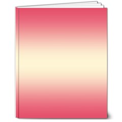 Crimson Red To Cream Yellow Bilinear Gradient 8  X 10  Softcover Notebook by GradientsOmbre