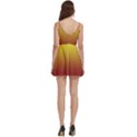 Electric Yellow To Burgundy Red Linear Gradient Body Wrap Sleeveless V-Neck Mini Dress View4