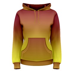 Burgundy Red To Electric Yellow Linear Gradient Women s Pullover Hoodie by GradientsOmbre