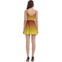 Burgundy Red To Electric Yellow Linear Gradient Body Wrap Sleeveless V-Neck Mini Dress View4