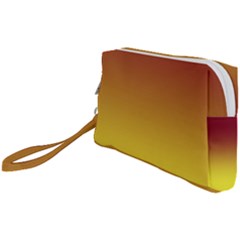 Burgundy Red To Electric Yellow Linear Gradient Wristlet Pouch Bag (small) by GradientsOmbre